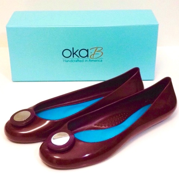 Oka-B Mary Ballet Flat in Port / Burgundy Sz 10 - Picture 2 of 8